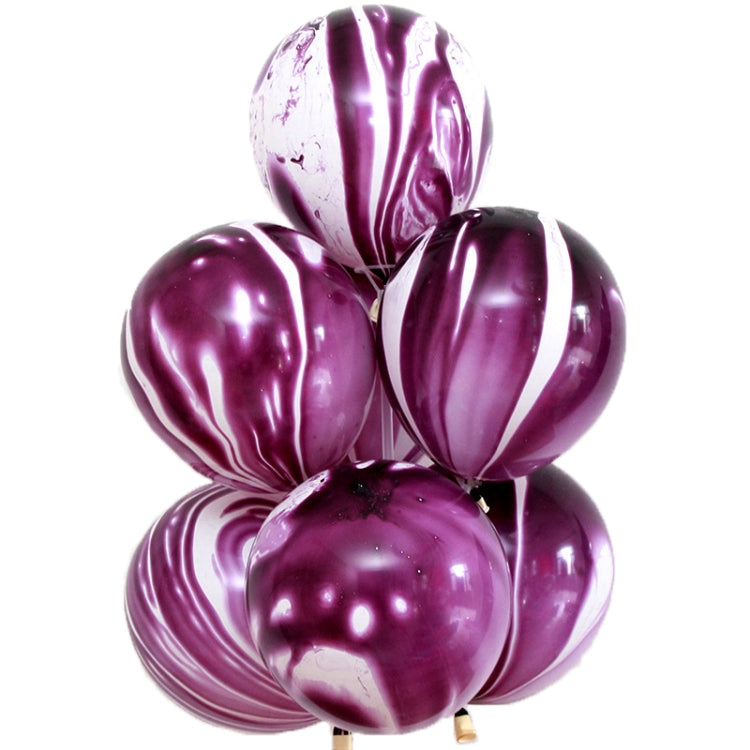 100 PCS 10 Inch Agate Latex Balloon Wedding Festival Party Decorative Balloon, Blue, Green, Red, Black, Purple, Mixed Color, Orange