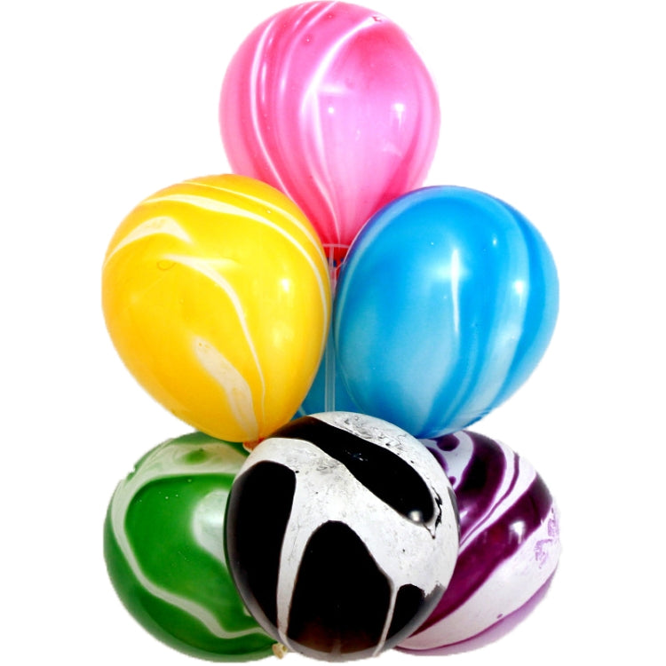 100 PCS 10 Inch Agate Latex Balloon Wedding Festival Party Decorative Balloon, Blue, Green, Red, Black, Purple, Mixed Color, Orange