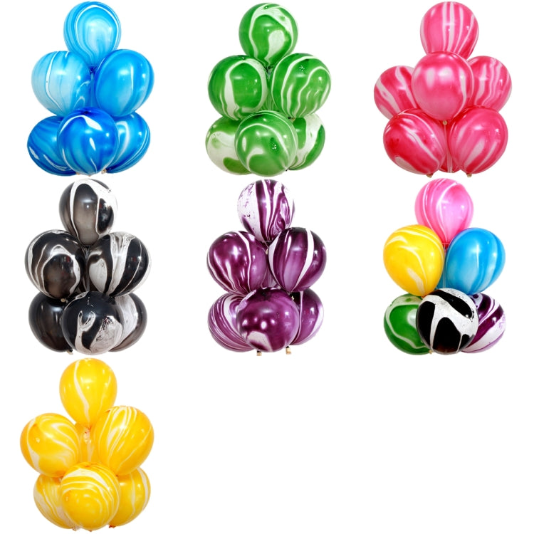 100 PCS 10 Inch Agate Latex Balloon Wedding Festival Party Decorative Balloon, Blue, Green, Red, Black, Purple, Mixed Color, Orange