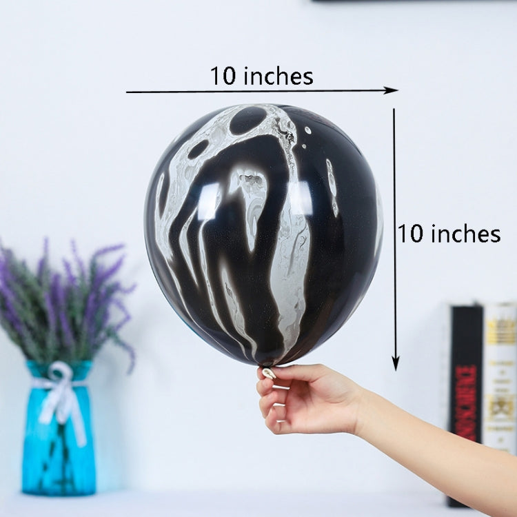 100 PCS 10 Inch Agate Latex Balloon Wedding Festival Party Decorative Balloon, Blue, Green, Red, Black, Purple, Mixed Color, Orange