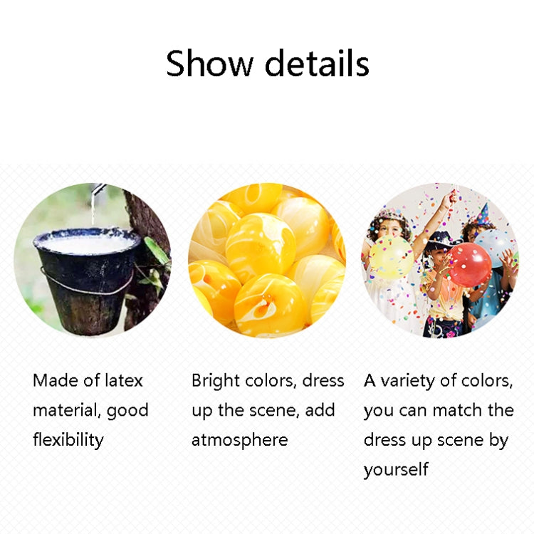 100 PCS 10 Inch Agate Latex Balloon Wedding Festival Party Decorative Balloon, Blue, Green, Red, Black, Purple, Mixed Color, Orange