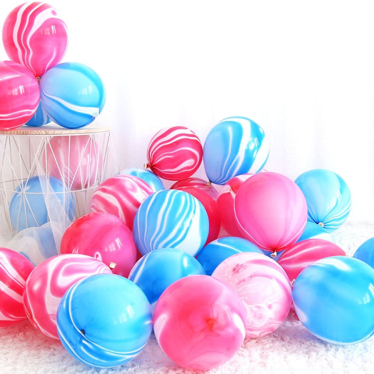 100 PCS 10 Inch Agate Latex Balloon Wedding Festival Party Decorative Balloon, Blue, Green, Red, Black, Purple, Mixed Color, Orange