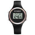 SYNOKE 9108 Student Silicone Strap Electronic Watch, Black, Pink