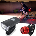 Bicycle Highlight USB Rechargeable Lamp Waterproof Bicycle Headlight Taillight Set, Single Headlight (Black), Headlight + Taillight (Black)