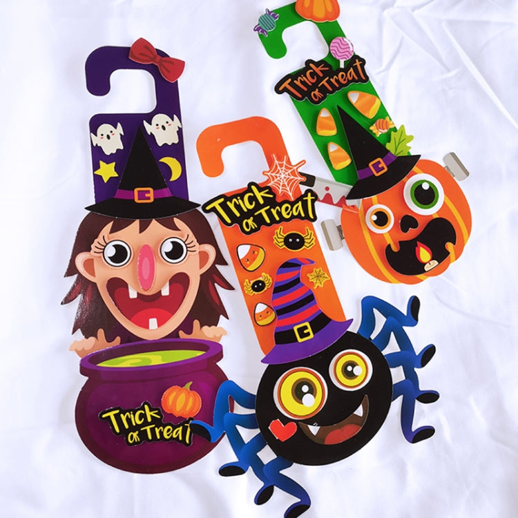 1 Sets Children Cartoon Halloween Decoration Door Hanging Stickers Holiday DIY Game Emoticons, Vampire, Pumpkin, Scientific Geeks, Spider, Witch, Ghost
