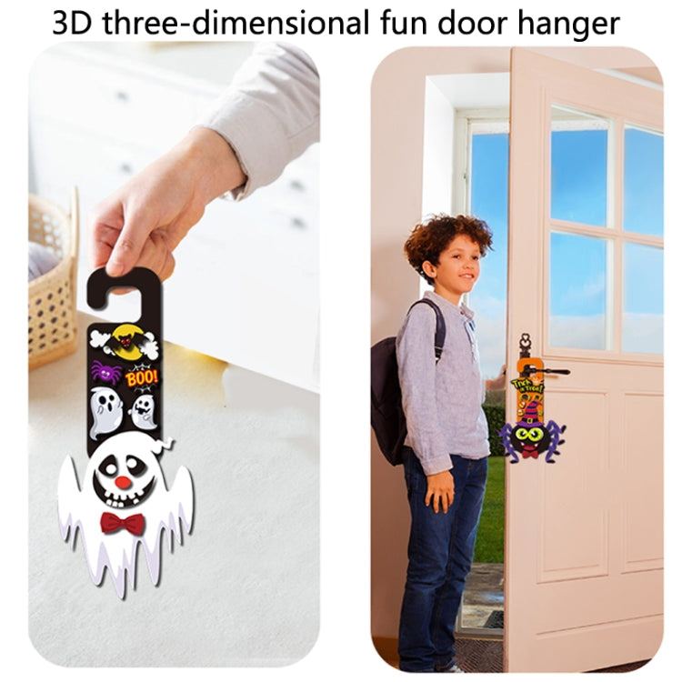 1 Sets Children Cartoon Halloween Decoration Door Hanging Stickers Holiday DIY Game Emoticons, Vampire, Pumpkin, Scientific Geeks, Spider, Witch, Ghost