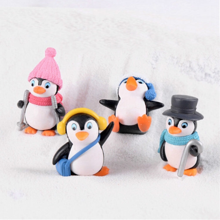 2 Sets Winter Penguin Doll Mobile Phone Pendant Toy Fleshy Decoration, Set of 4