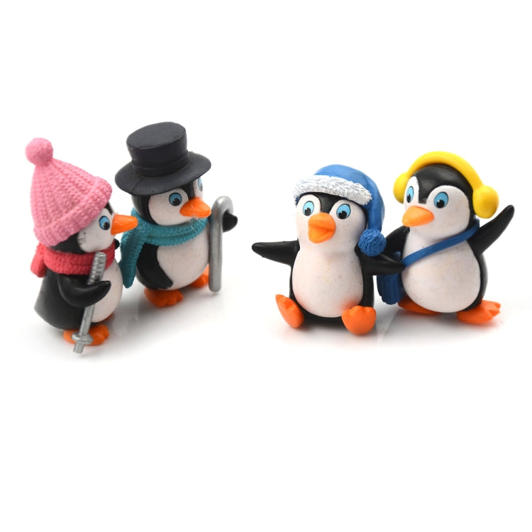 2 Sets Winter Penguin Doll Mobile Phone Pendant Toy Fleshy Decoration, Set of 4