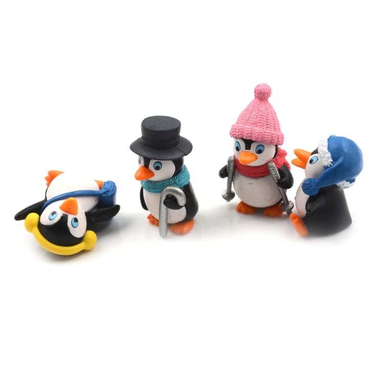 2 Sets Winter Penguin Doll Mobile Phone Pendant Toy Fleshy Decoration, Set of 4