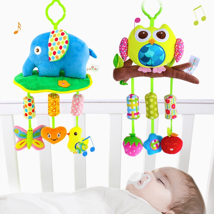 Cute Animal Wind Chimes Baby Toy 0-1 Year Old Bed Hanging Grip Baby Bed Bell, Goldfish, Yellow Owl, Elephant, Purple Owl
