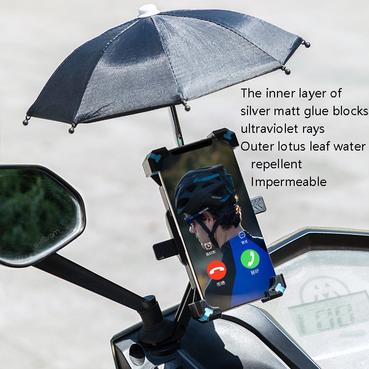 CYCLINGBOX Bicycle Mobile Phone Bracket With Parasol Rider Mobile Phone Frame, Style:, Handlebar Installation (Black), Handlebar Installation (Red), Handlebar Installation (Yellow), Handlebar Installation (Bue), Rearview Mirror Installation (Black)    ...