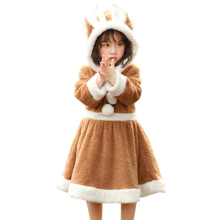 PS4509 Christmas Coral Fleece Animal Costume Christmas Elk Skirt, XS, S, M, L
