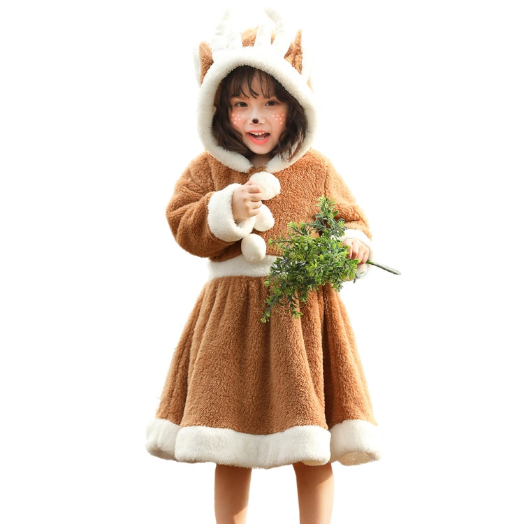 PS4509 Christmas Coral Fleece Animal Costume Christmas Elk Skirt, XS, S, M, L