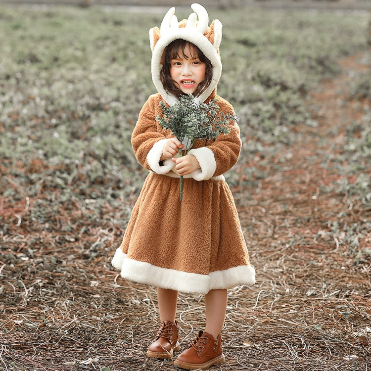 PS4509 Christmas Coral Fleece Animal Costume Christmas Elk Skirt, XS, S, M, L