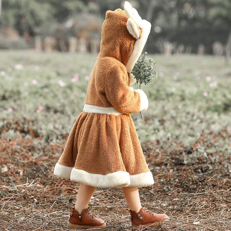 PS4509 Christmas Coral Fleece Animal Costume Christmas Elk Skirt, XS, S, M, L
