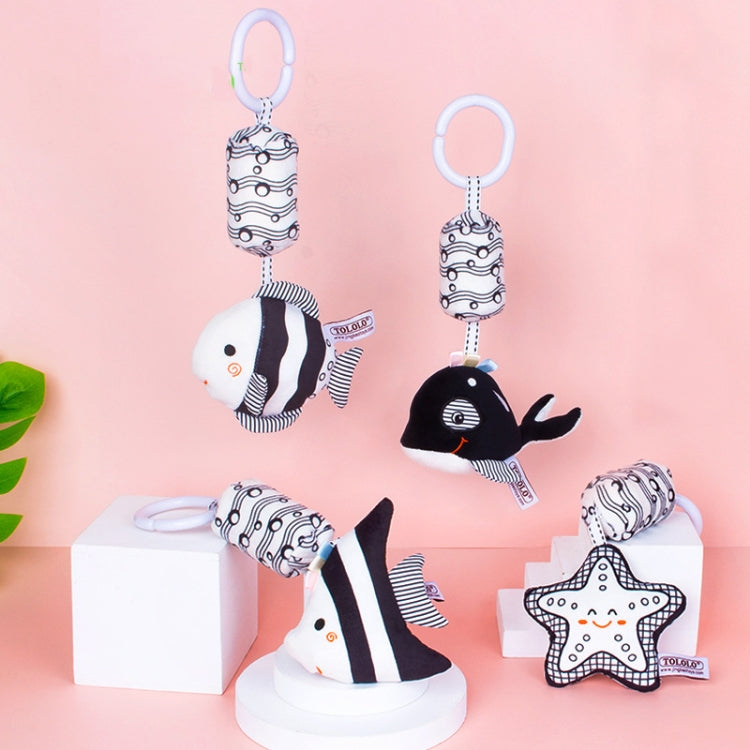 TOLOLO T168231-4 Newborn Bed Bell Early Education Toy Visually Inspires Black And White Wind Chimes Baby Bed Hanging, 4A Whale, 4B Striped Fish, 4C Tropical fish, 4D Starfish