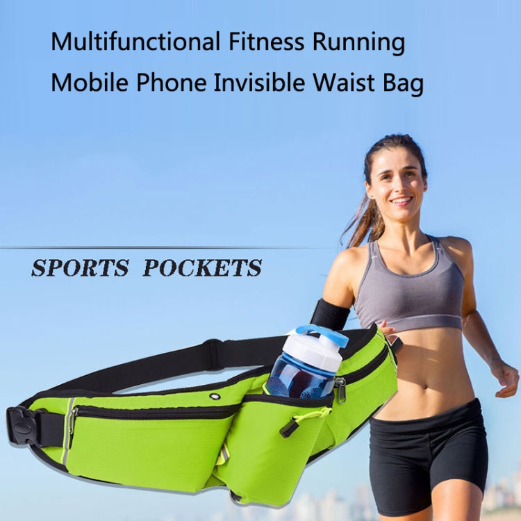 Outdoor Sports Water Bottle Waist Bag Multifunctional Fitness Running Mobile Phone Invisible Waist Bag, Black, Blue, Violet, Rose Red, Fluorescent Green, Royal Blue, Army Green