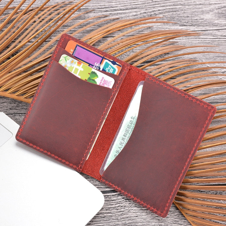 Cowhide Card Holder Simple Bank Card Storage Folder Membership Card Holder Wallet, Crazy Horse Skin Brown, Crazy Horse Skin Coffee, Crazy Horse Skin Ink Green, Crazy Horse Skin Black, Crazy Horse Skin Wine Red, Crazy Horse Skin Blue