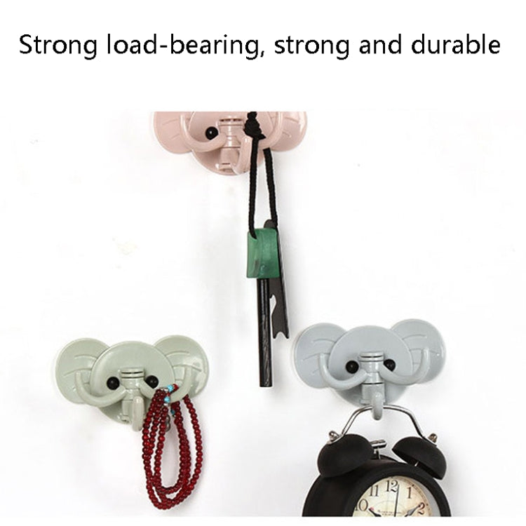 10 PCS Elephant Seamless Hook Three-Hooks Nail-Free Door Rear Hook, Blue, Pink, Green