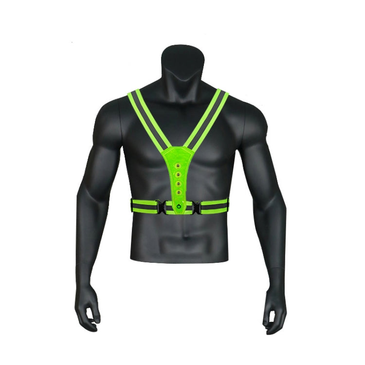 LED Reflective Vest High Stretch Outdoor Reflective Vest Traffic Safety Reflective Clothing, Green, Orange, Blue, Black, Pink, Yellow