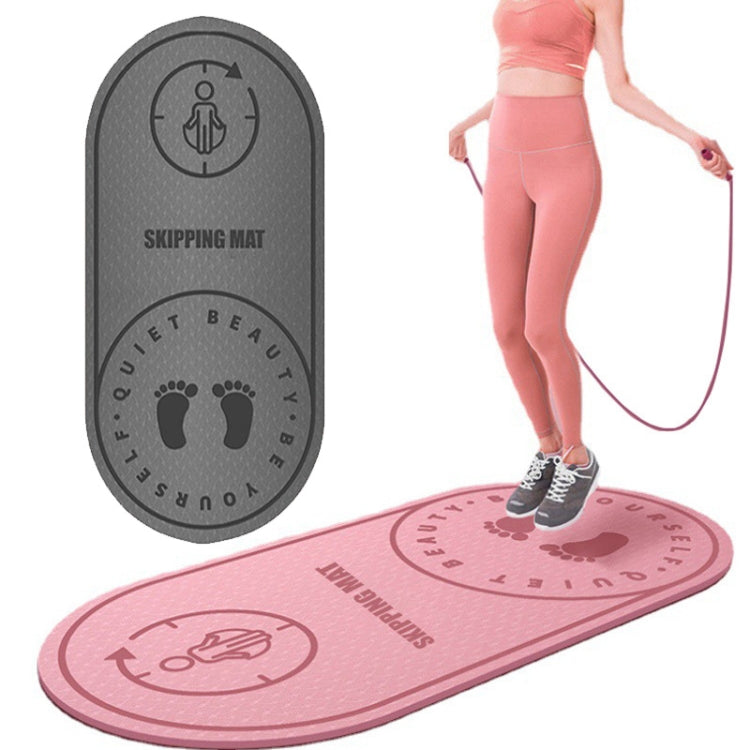 8mm TPE Sound-Absorbing And Shock-Absorbing Skipping Mat Home Indoor Sports Fitness Mat, Fitness Mat Grey, Fitness Mat Pink