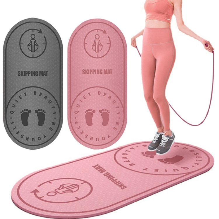 8mm TPE Sound-Absorbing And Shock-Absorbing Skipping Mat Home Indoor Sports Fitness Mat, Fitness Mat Grey, Fitness Mat Pink