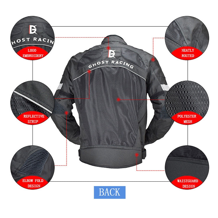 GHOST RACING GR-Y05 Motorcycle Cycling Cloth Men Knight Racing Jacket Keep Warm Anti-Fall Locomotive Off-Road Suit, M, XL