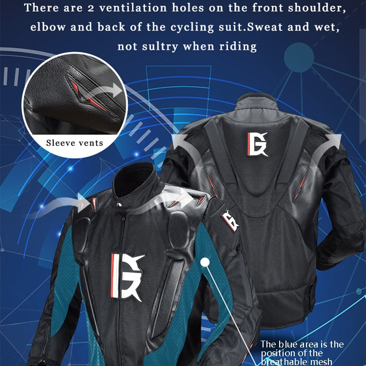 GHOST RACING GR-Y09 Motorcycle Four Seasons Racing Suit Locomotive Riding Anti-Fall Rally Suit, L, XXL, XXXL