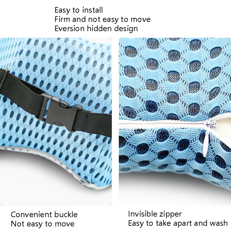 Car Supplies Lumbar Support Memory Foam Car Backrest Lumbar Cushion Seat Cushion Lumbar Pillow, 4D Grid Blue, 4D Grid Light Gray, 4D Grid Dark Gray, 4D Grid Black, Blue+Light Gray, Green+Light Gray, Crystal Velvet Dark Gray, Comfortable Pink           ...