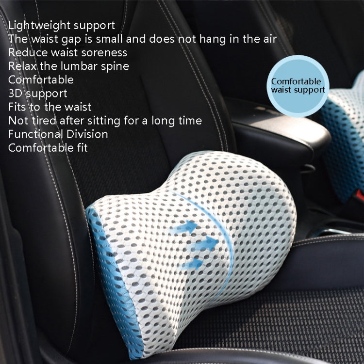 Car Supplies Lumbar Support Memory Foam Car Backrest Lumbar Cushion Seat Cushion Lumbar Pillow, 4D Grid Blue, 4D Grid Light Gray, 4D Grid Dark Gray, 4D Grid Black, Blue+Light Gray, Green+Light Gray, Crystal Velvet Dark Gray, Comfortable Pink           ...