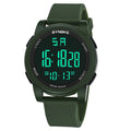 SYNOKE 9002 Men Outdoor Waterproof Sports Watch Multifunctional Luminous Digital Watch, Army Green, Black