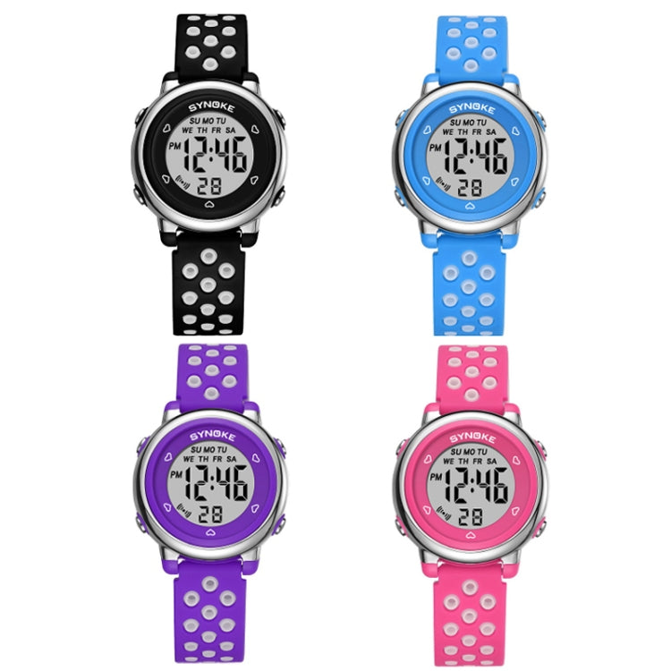 SYNOKE 9112 Waterproof Alarm Luminous Large Screen Colorful Children Digital Watch, Tow-color Black, Two-color Blue, Two-color Rose Red, Two-color Purple