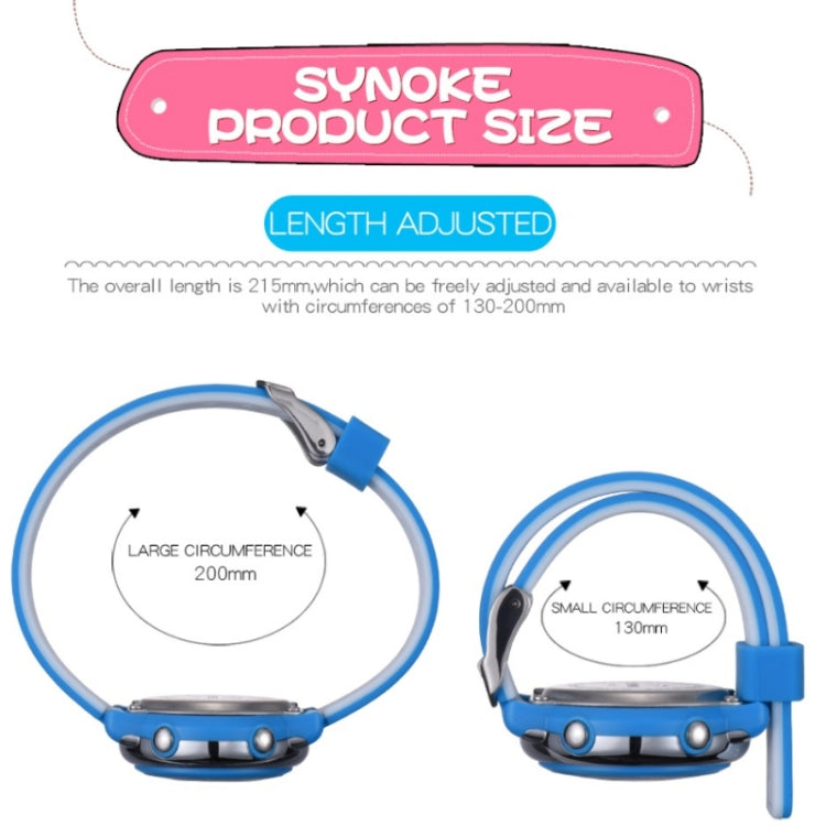 SYNOKE 9112 Waterproof Alarm Luminous Large Screen Colorful Children Digital Watch, Tow-color Black, Two-color Blue, Two-color Rose Red, Two-color Purple