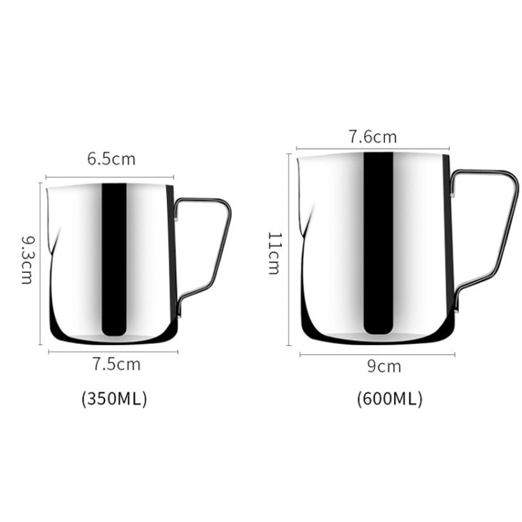 Inner Scale Pull Flower Cup Stainless Steel Milk Foam Cup Coffee Utensils, 350ml, 600ml