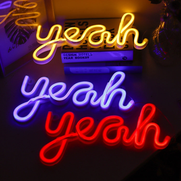 LED Yeah Neon Lights Bedroom Decoration Night Light, Warm Light, Blue Light, Pink Light, Red Light