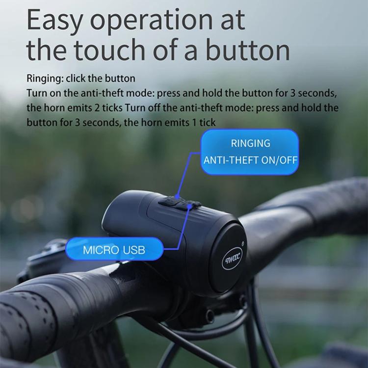 CYCLINGBOX BG-1903 Bike Alarm Anti-Theft Electric Horn 125dB USB Charging Bell, CYCLINGBOX BG-1903(Black), CYCLINGBOX BG-1903(Red), CYCLINGBOX BG-1903(Blue), CYCLINGBOX BG-1903(Yellow)