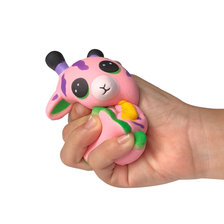 2 PCS TTPU1100 Cartoon Cute Slow Rebound Sika Deer Decompression Toy, Pink, Purple, Blue