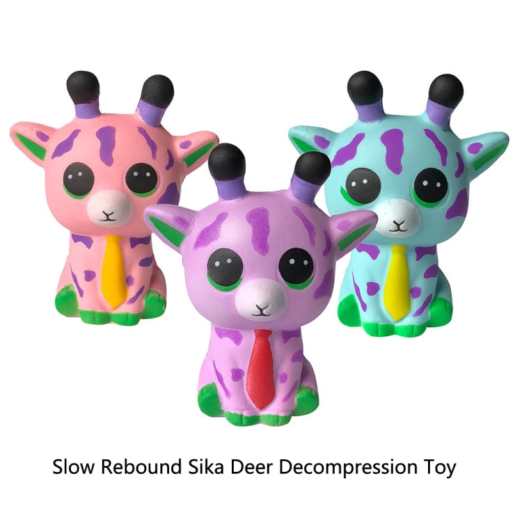 2 PCS TTPU1100 Cartoon Cute Slow Rebound Sika Deer Decompression Toy, Pink, Purple, Blue