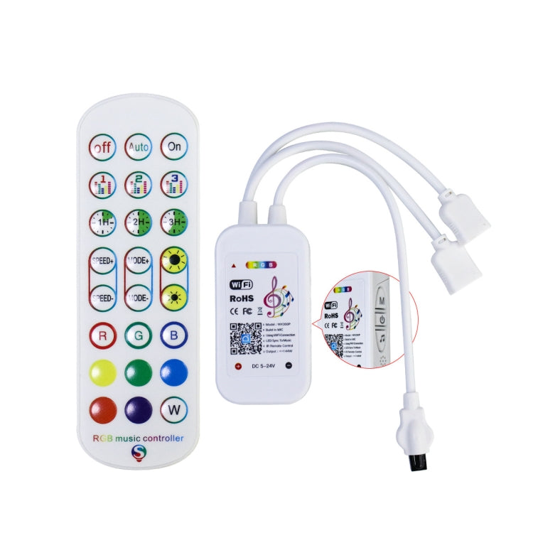 SKS-WF-04 1 to 2 WiFi Smart Voice Light Strip Controller, 24 Keys, 40 Keys