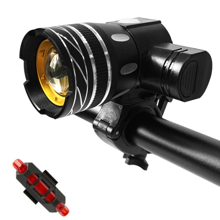 7602 LED USB Charging Telescopic Zoom Bicycle Front Light, Specification:, Headlight, Headlight + 928 Taillight, Headlight + 056 Taillight, Headlight + 313 Taillight, Headlight + Gem Lamp, Headlight +11034 Taillight, Headlight + Laser Taillight        ...