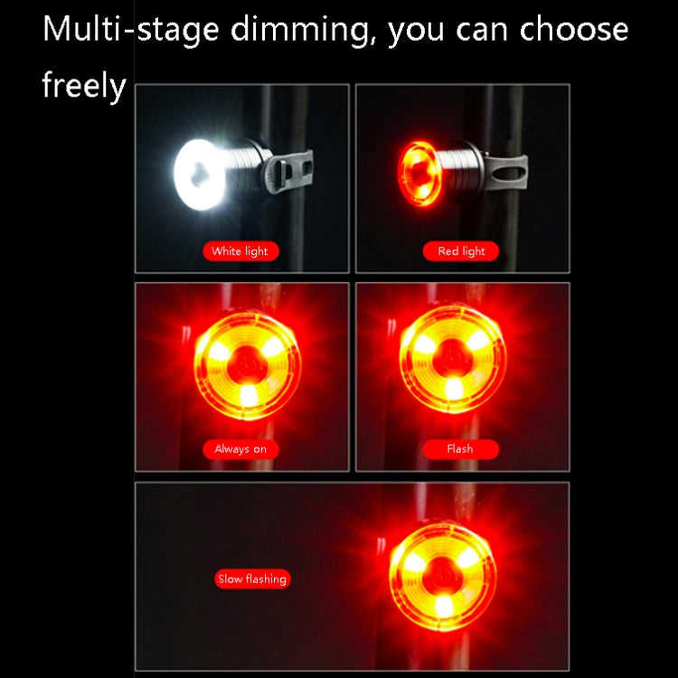 2 PCS AS-08 200LM Aluminum Alloy LED Bicycle Taillight, Red, White