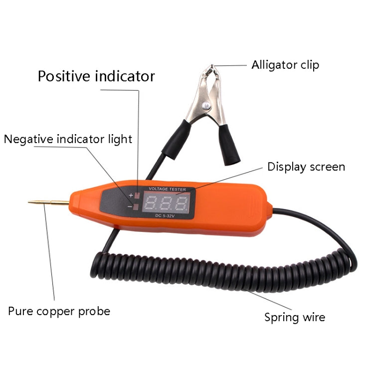 Auto Repair LCD Test Pen Car Circuit Repair Tool, Orange, Black