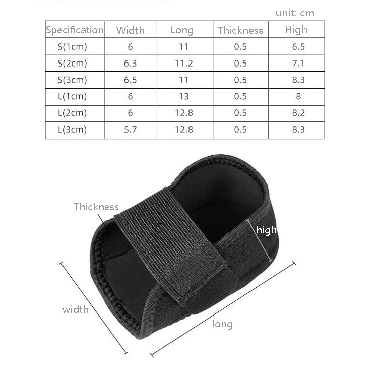 1 Pair Heel Protective Cover Shock Absorption Comfortable Booster, S (36-40) 1cm, S (36-40) 2cm, S (36-40) 3cm, L (41-45) 1cm, L (41-45) 2cm, L (41-45) 3cm