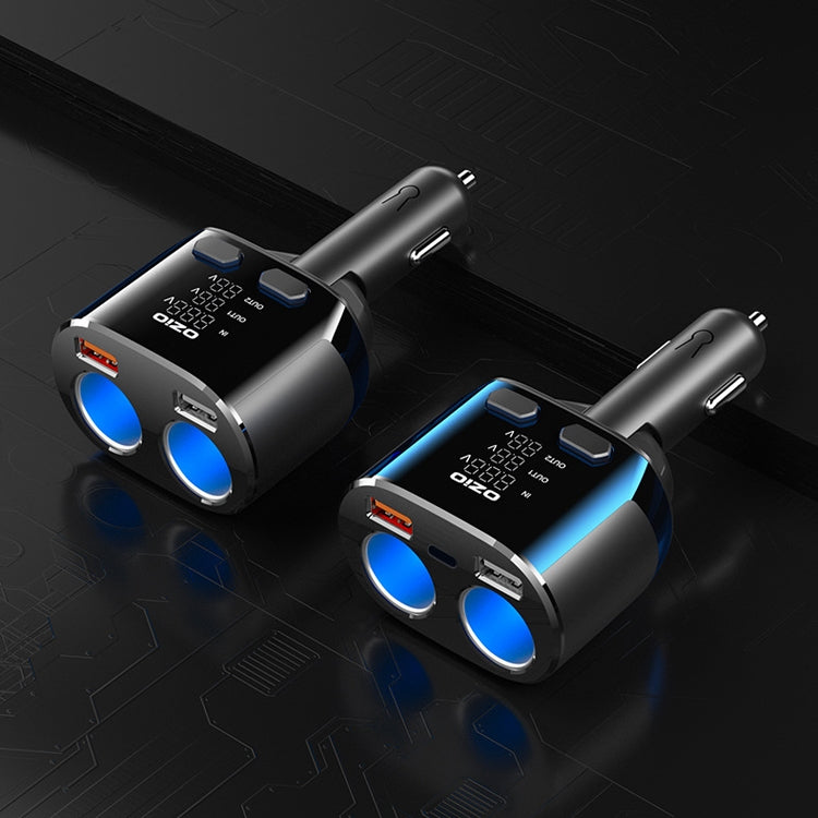 Ozio Car Charger Cigarette Lighter Conversion Plug USB Car Fast Flashing Charger, CL48Q Black