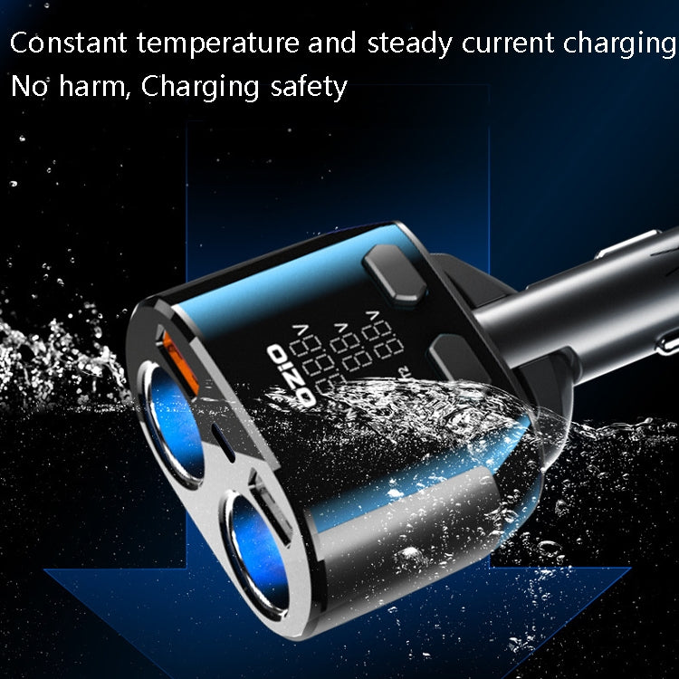 Ozio Car Charger Cigarette Lighter Conversion Plug USB Car Fast Flashing Charger, CL48Q Black