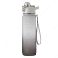 1000ml Large Capacity Gradient ColorsPlastic Sports Water Cup, Silver Gray, Cherry Pink, Sky Blue