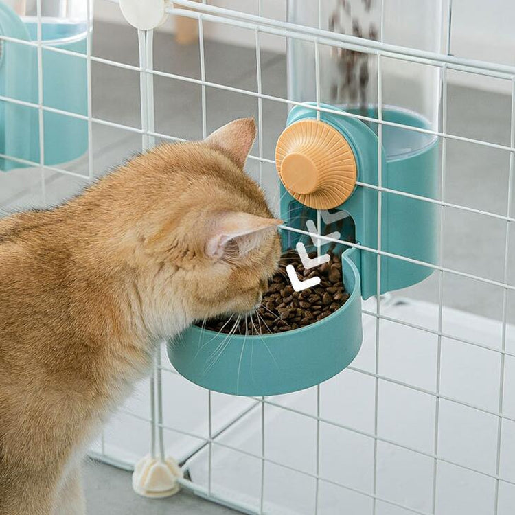 Cat Automatic Hanging Cage Feeder, Style:, Drinking Water+Feeder (Flower Green), Drinking Fountain (Flower Green), Feeder (Flower Green), Drinking Water+Feeder (White), Drinking Fountain (White), Feeder (White), Drinking Water+Feeder (Purple)          ...
