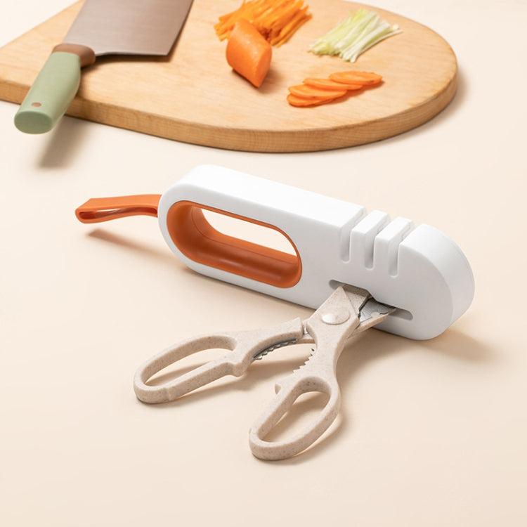 Home Kitchen Quick-Blade Grinding Wheel Sharpener, White Orange, Blue
