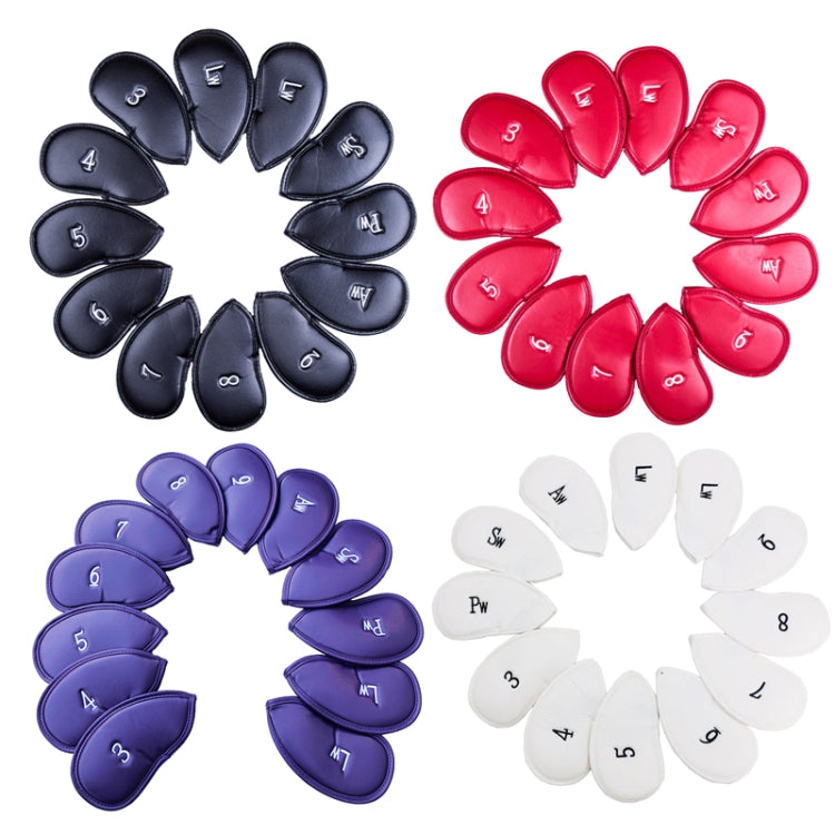 12 in 1 Golf Rod Hat Cover, Black Litchi, Red Tabby, Purple Tabby, White Small Crossgrain