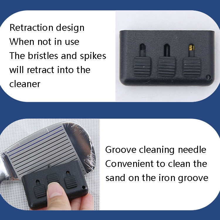 3 PCS Golf Multi-Function Cleaning Brush Portable Groove Slit Cleaning Brush, Brush Set Red, Brush Set Blue, Brush Set Black